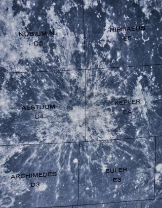 1960 Photographic Lunar Atlas Moon Photo No.  2 - Full Moon - Field Grid Index 3
