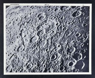1960 Lunar Atlas Moon Map Photo Map - Janssen B7 - A Lick Observatory - Craters