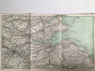 Central Scotland 1915 Antique County Map Bartholomew,  Edinburgh Glas