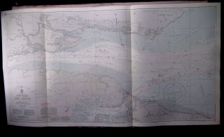 1969 River Thames - Sea Reach Admiralty Navigation Map Chart 28 " X 52 " A40