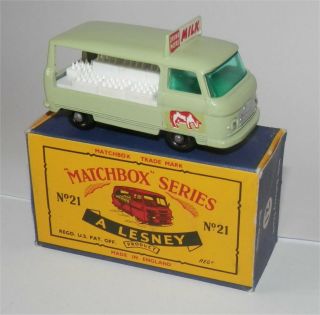 1960s.  Matchbox.  Lesney,  21 Milk Delivery Truck In C Type Box.