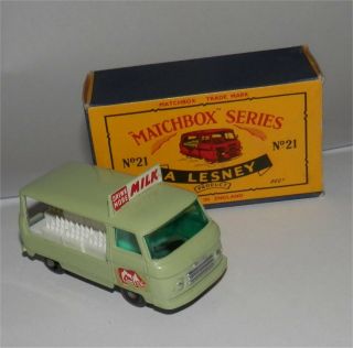 1960s.  matchbox.  LESNEY,  21 Milk Delivery Truck In C type Box. 3