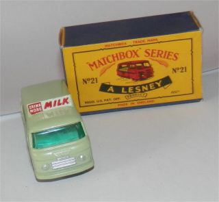 1960s.  matchbox.  LESNEY,  21 Milk Delivery Truck In C type Box. 4