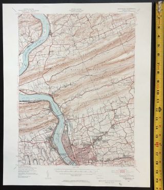 Harrisburg,  Pa 1943 Vintage Large 17 X 21 Usgs Topo Map