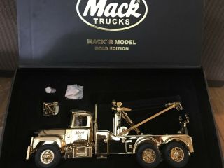First Gear Mack Trucks Mack R Model Gold Edition Tow Truck Diecast