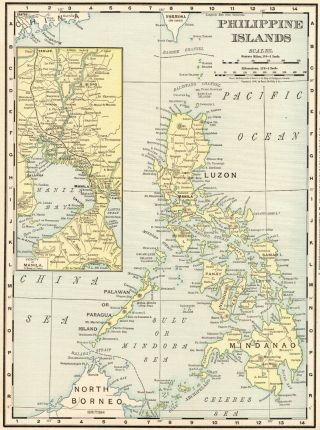1900 Antique Philippines Map Vintage Map Of The Philippine Islands Map 6424