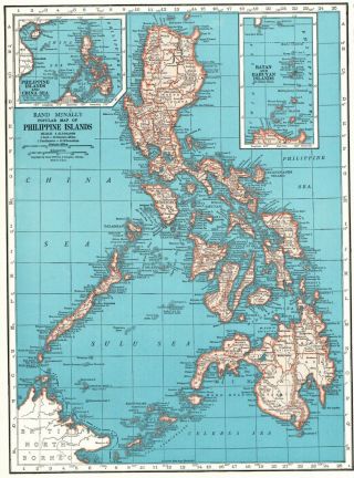 1947 Antique Philippines Map Vintage Map Of The Philippine Islands Map 6493