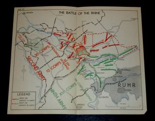 Ww2 D - Day Invasion Map Of The Battle Of The Rhine 9 March 1945
