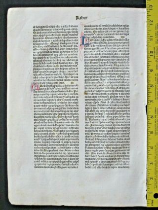 Incunabula,  early,  important Bible Leaf,  Exodus 40 - Leviticus 4,  N.  Jenson,  Venice,  1479 2