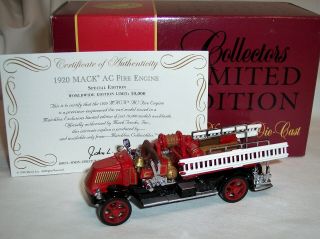 “matchbox” Yesteryear Yym38259 Mack Ac Fire Engine Red & Black Limited Edition