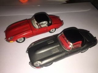 Jaguar E Type 1960s Rare Diecast Cars Red And Gray Kirk Tekno Denmark