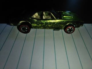 1967 Mattel Hot Wheels Redline Custom Camaro Antifreeze W Tan Interior Usa