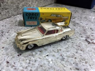 1960s Corgi Studebaker Golden Hawk Gold Chrome With Box