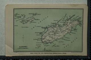 1922 Vintage Bartholomew Map Of Alderney - Channel Islands