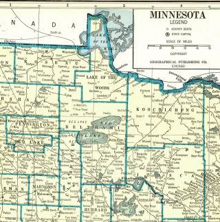 1937 Antique Minnesota State Map Rare Poster Print Size Map Of Minnesota 5525