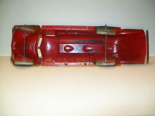 Vintage Pressed Steel 1930 ' s Marx Sinclair Oil Tanker Truck Repainted Red - 18 