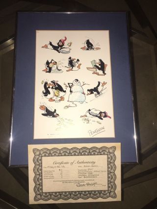Robert Marble Lithograph A Day In The Life Of A Penguin 1988
