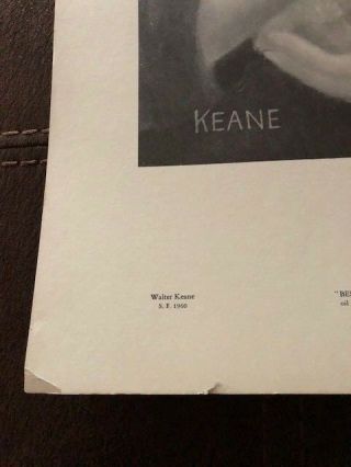 Walter (Margaret) Keane Big Eyes Vintage Print Best Friend 1960 ' s 2