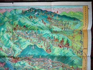 Japan Map/ Large Birdseye View Of Nikko National Park (circa Showa 30 - 1955)