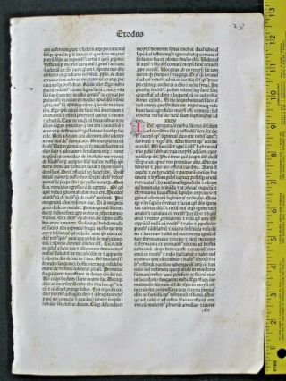 Incunabula,  early,  important Bible Leaf,  Exodus 34 - 36,  N.  Jenson,  Venice,  1479 2