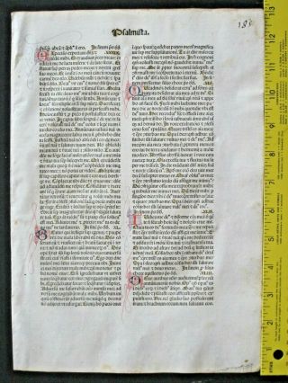 Incunabula,  Early,  Important Bible Leaf,  Psalms 38 - 47,  N.  Jenson,  Venice,  1479