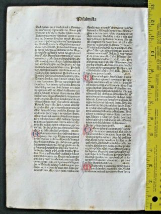 Incunabula,  early,  important Bible Leaf,  Psalms 38 - 47,  N.  Jenson,  Venice,  1479 2