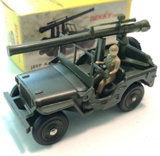 Vintage French Dinky Toy No.  829 Willys Jeep With 106mm Gun Mib Jeep Avec Canon