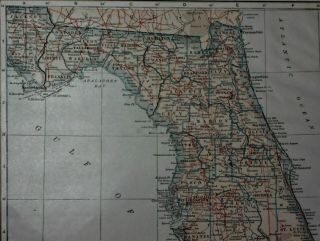 Antique1914 World Atlas Map Florida FL & Connecticut CT Conn World War WW L@@K 3