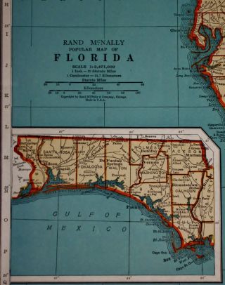 L@@K Vintage 1942 World Atlas Colored Maps of Florida FL & Connecticut CT OLD 5