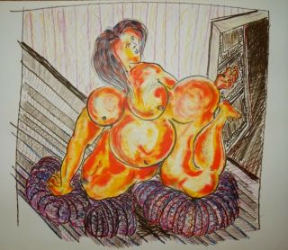 Jerry Rothman " Woman " Limited Edition Lithograph 1974 Lakeside Studio