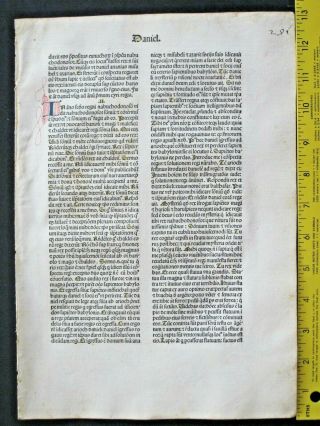 Incunabula,  Early,  Important Bible Leaf,  Daniel 1 - 3,  N.  Jenson,  Venice,  1479