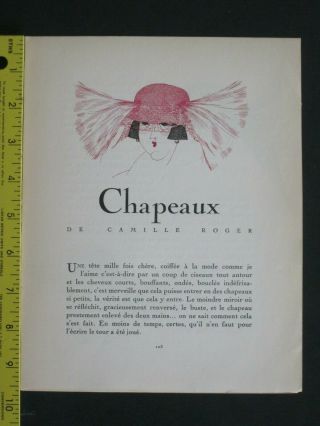 Gazette Du Bon Ton,  Essay On Chapeaux,  Illustrated By Georges Lepape,  1922