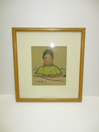 Vintage Oodees Indian Girl Prints Gerda Christoffersen 50 