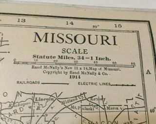 1914 Atlas Of The World Map Of Missouri 4