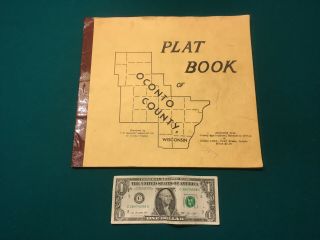 Vintage Plat Map Book Of Oconto County,  Wi From 1940s Or 50s