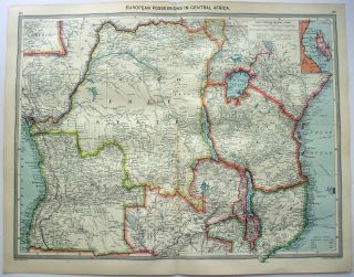 Map Of European Possessions In Central Africa C1906 By George Philip,