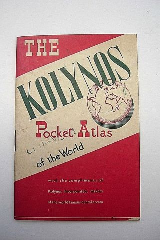 Mini Pocket Atlas & Calendar Promoting Kolynos Toothpaste 1940 Vgc