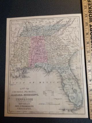 632 Antique Vintage Map Mitchell 