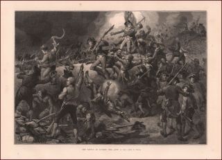 Battle Of Bunker Hill,  Revolutionary War By Davis,  Fine Engraving 1875