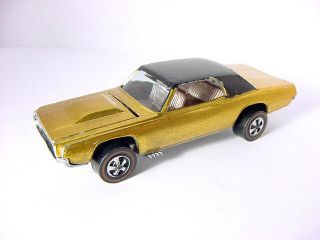 1967 Mattel Hot Wheels Redline Custom T - Bird Gold W Beige Interior Great Wheels
