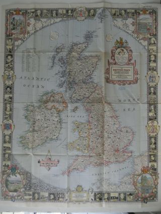 1949 National Geographic Map British Isles