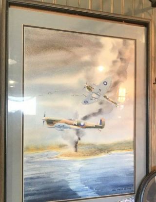 Vintage 1978 Mal Piper Picture Print Aviation Bomber Airplanes Framed Under Glas