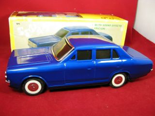 Vintage 1:16 Tin Friction Car Opel Rekord C 4dr Sedan W/box Mf336 China 11 "