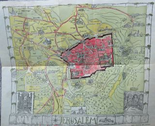 Vintage Guide Map of Jerusalem 1947 bought by Squaddie 5