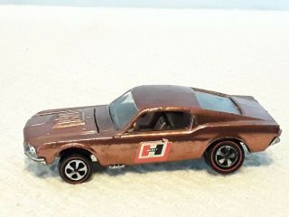 1968 Hot Wheels Redline Custom Mustang Us Copper W Brown Int All Original/intact