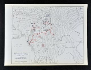 West Point Wwii Map War Japan Burma Campaign Battle Of Myitkyina Imphalo Akyab