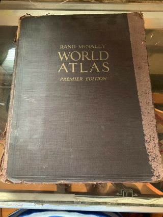 Rare Vintage/antique Rand Mcnally World Atlas Premier Edition - 1927copyright