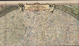 Map.  Reaches Of York City 1939.  Decorative Borders.  Hl3.  241