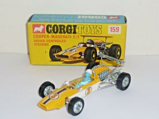 Corgi Toys No.  159 Cooper - Maserati F1 Car 1969 - 72 N/mint Boxed Rare