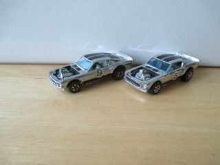 (2) Two 1970 Hot Wheels Club Kit Redline Ford Mustang Boss Hoss Chrome